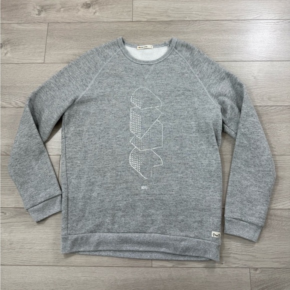 Marine Layer Sweatshirt Mens Gray Geometric Print Pullover Comfort Lounge - Picture 1 of 9